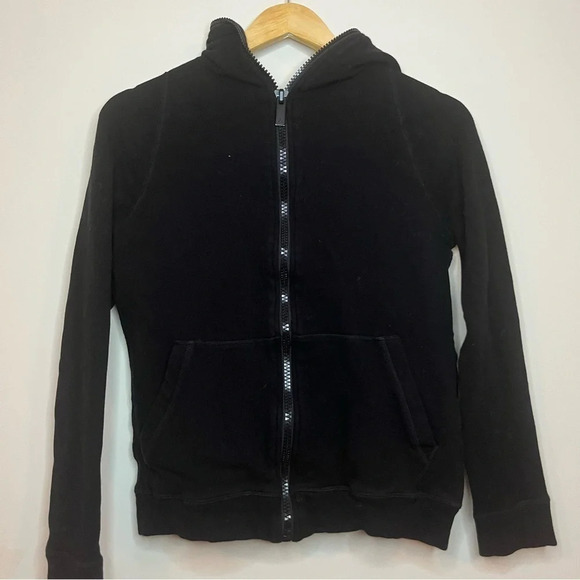 ALALA Zip Up Front Atheleisure Black Hoodie Sweatshirt - Picture 4 of 9